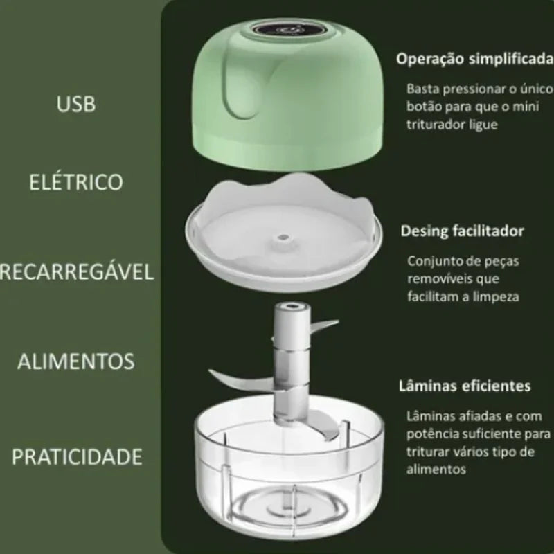 Mini Processador de Alimentos Elétrico Portátil – Praticidade e Eficiência na Sua Cozinha!