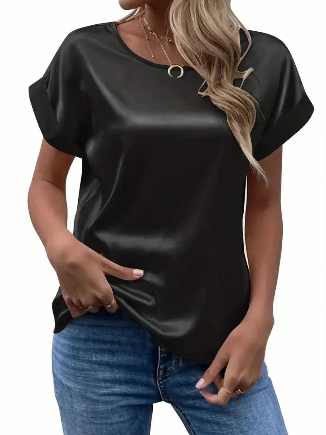 Blusa Feminina de Cetim Solta – Elegância e Conforto para o Verão - Link Lucrativo