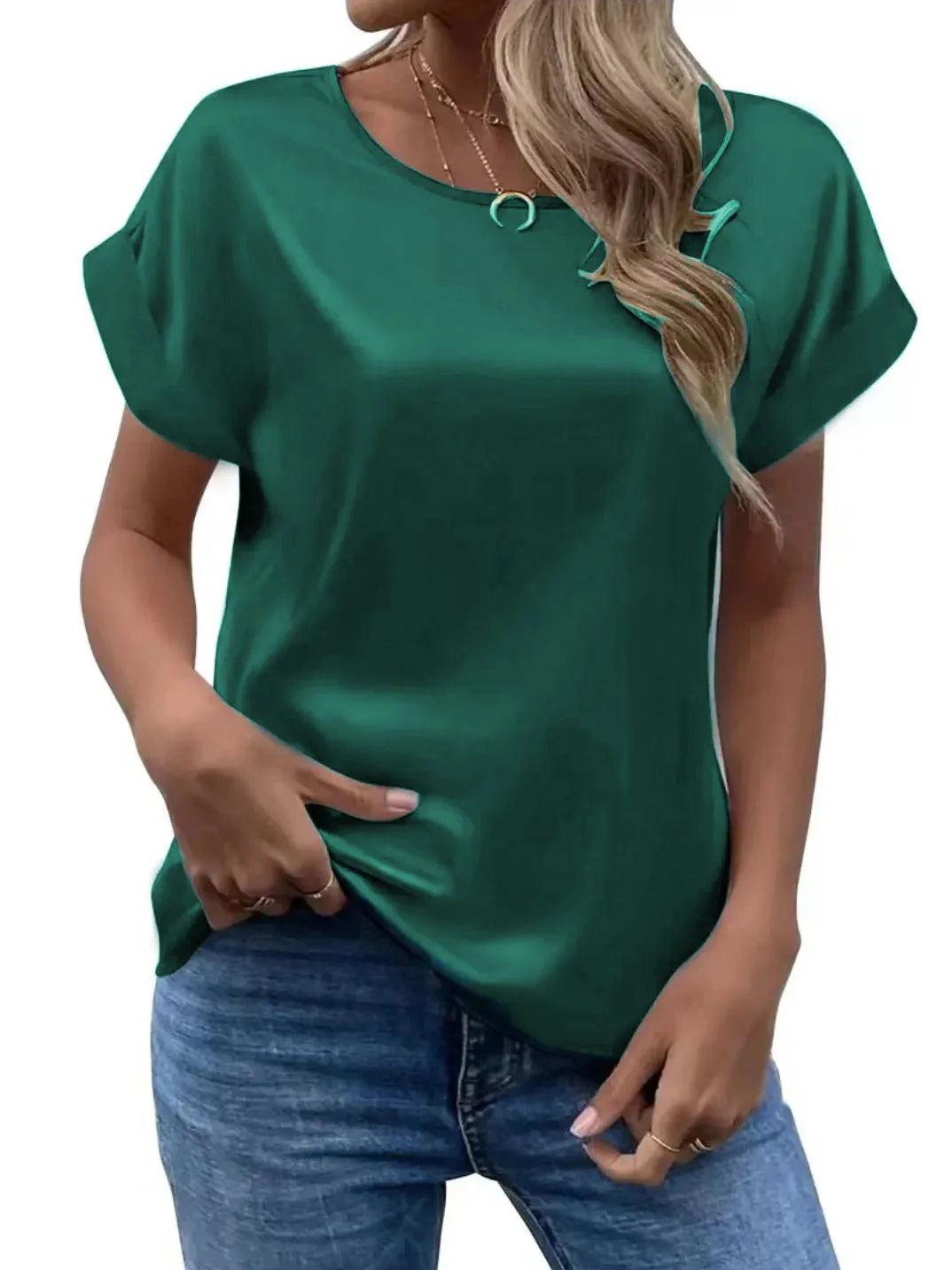 Blusa Feminina de Cetim Solta – Elegância e Conforto para o Verão - Link Lucrativo